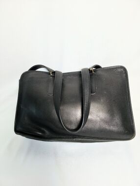 PROJECT Vintage Coach Marketing Tote Black Leather Laptop Briefcase Large Purse